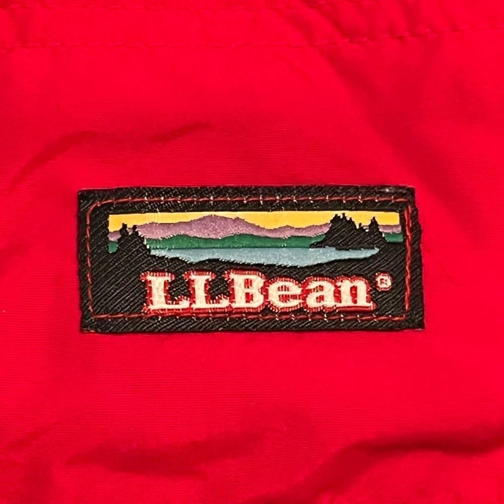 Mens VTG’ 90s L.L. BEAN Red Anorak Windbreaker Jacket / Size Medium - Picture 4 of 6
